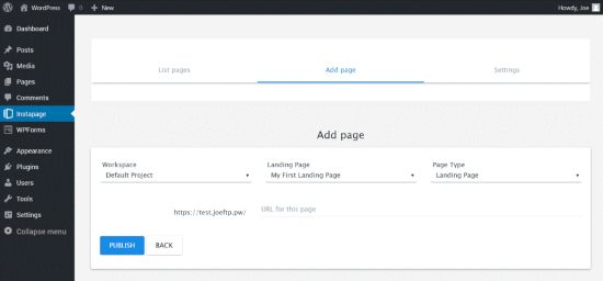 Plugin pentru wordpress Instapage