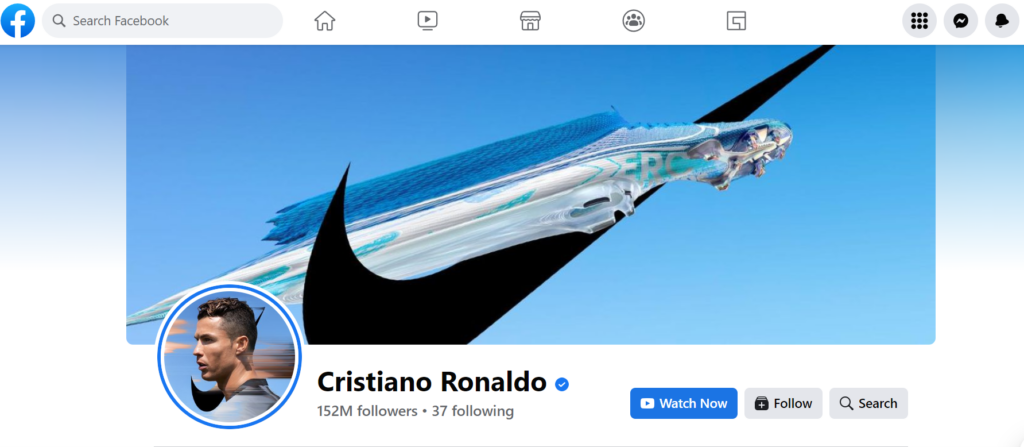 Ronaldo ha il maggior numero di follower su Facebook
