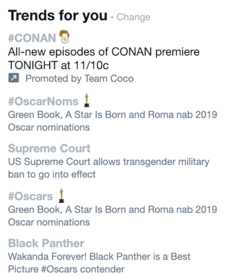 trending pe Twitter
