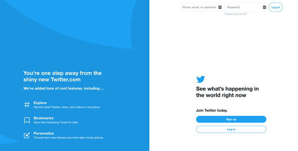 pagina contului twitter