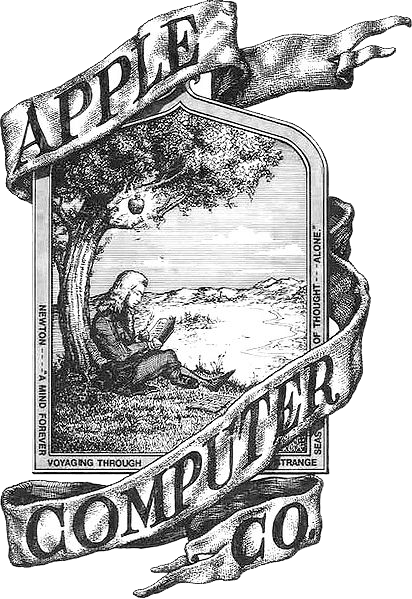 Isaac Newton unter einem Baum Apple Computer Co. erstes Logo