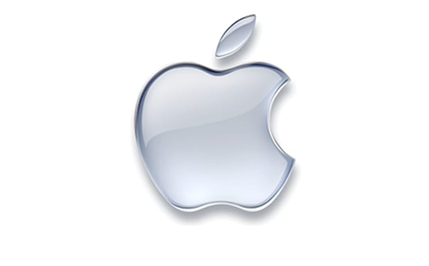 Transparentes Aqua-Apple-Logo im Jahr 2001