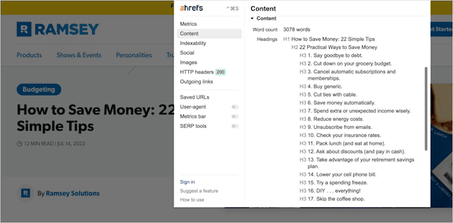 Rozszerzenie Ahrefs do Chrome