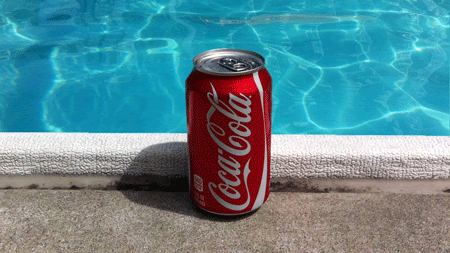 su üzerinde coca-cola gif