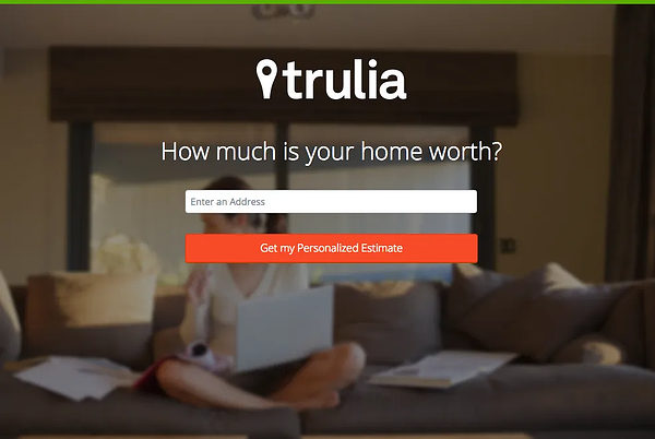 หน้า Landing Page ของ trulia