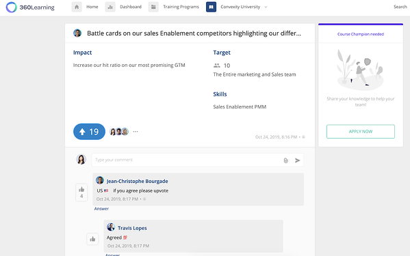 Plateforme d'apprentissage 360