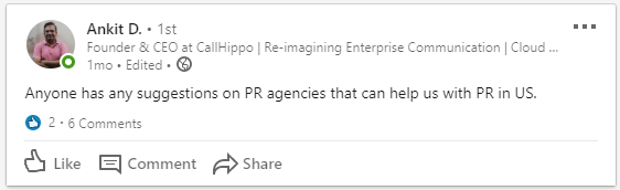 publicación de Linkedin