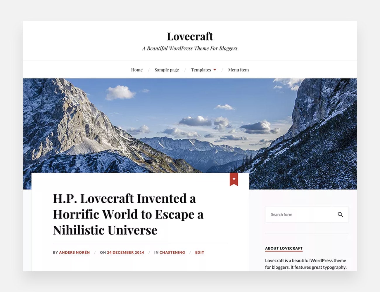Temi WordPress gratuiti per scrittori di Lovecraft