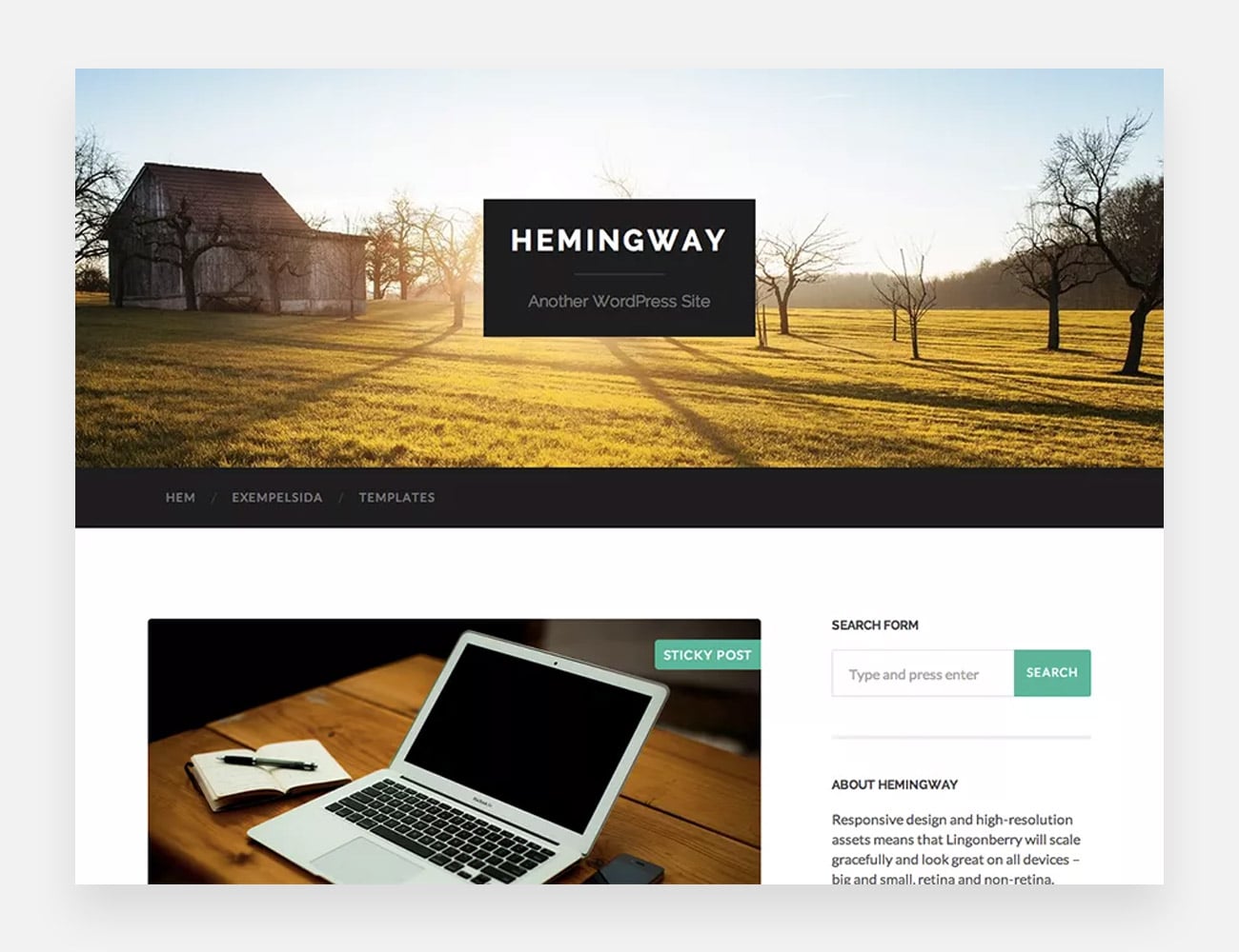 Temi WordPress gratuiti per scrittori di Hemingway