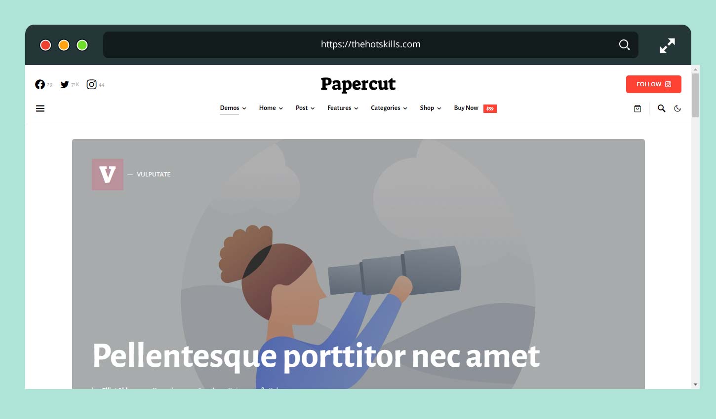 Squaretype - Tema WordPress per blog moderno