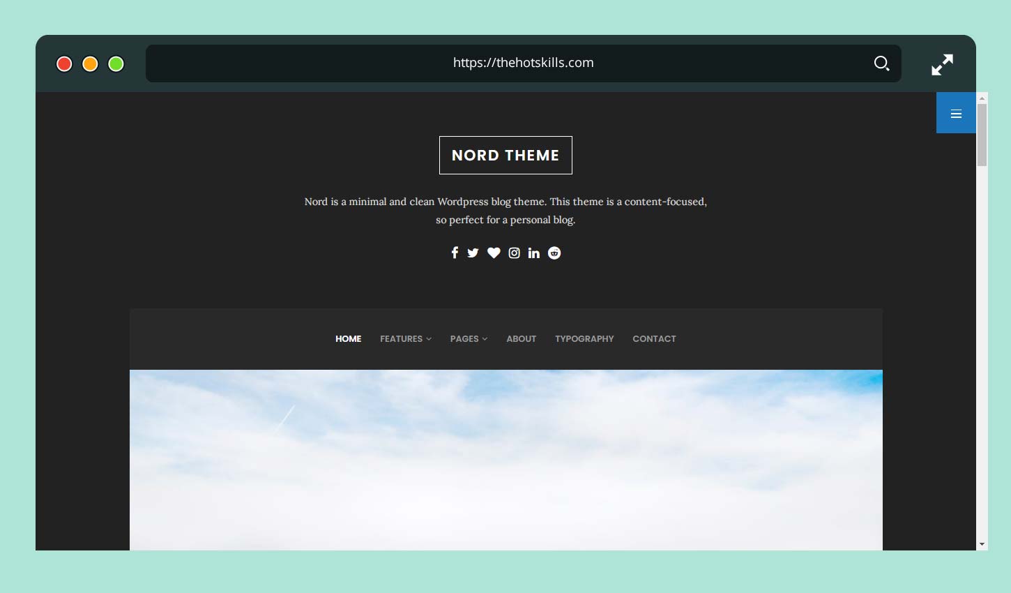 Nord - Tema del blog personale WordPress minimale e pulito