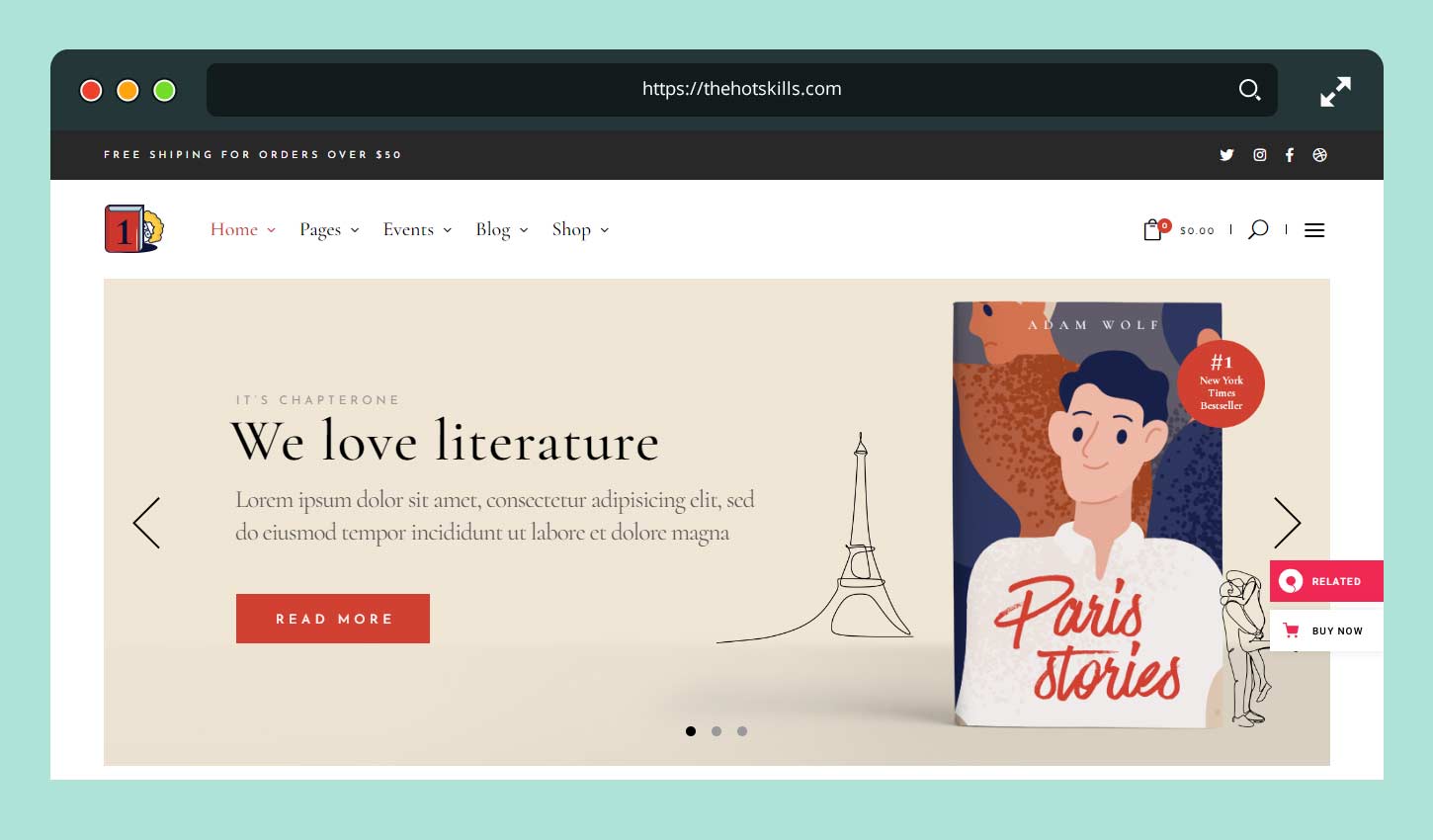 ChapterOne - Tema della libreria e dell'editore
