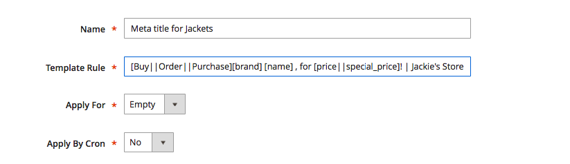Meta titolo per la pagina del prodotto in Magento 2