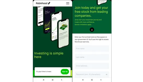 ลงทะเบียนกับ Robinhood