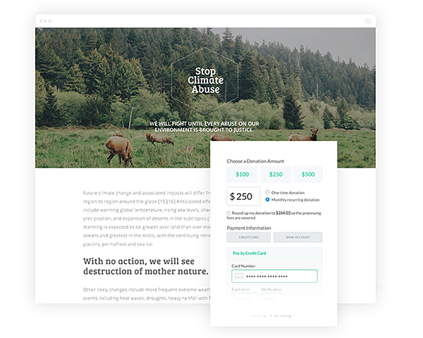 page de destination du climat