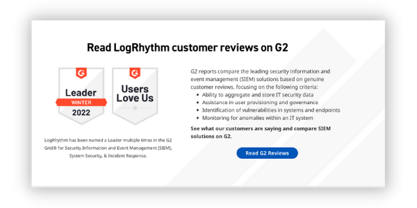 Значок g2 сайта LogRhythm