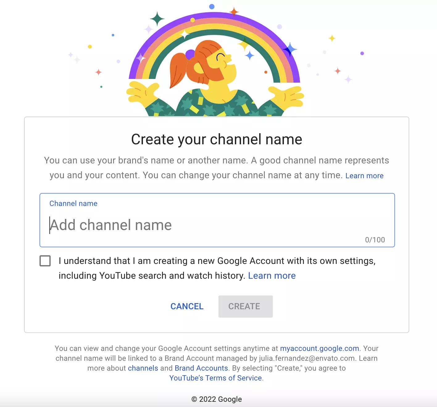 채널 이름 만들기 create your channel name