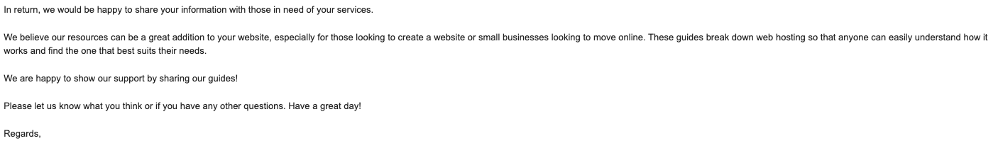 resposta de divulgação de link building 2