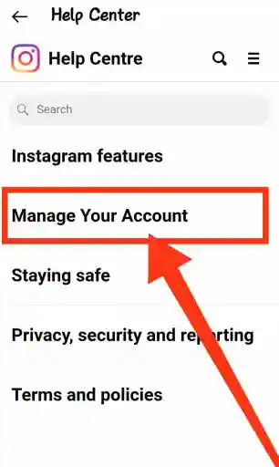 Нажмите на управление своей учетной записью в настройках Instagram, чтобы навсегда удалить учетную запись Instagram.