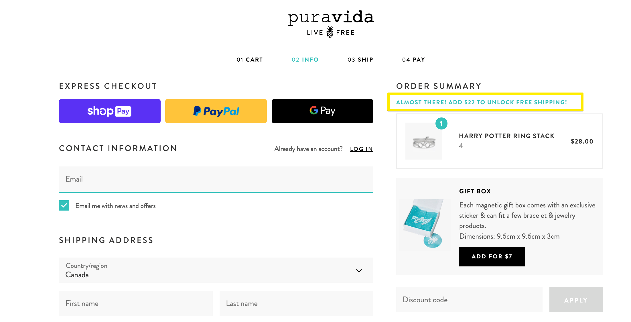 Conditions de livraison gratuites affichées lors du paiement