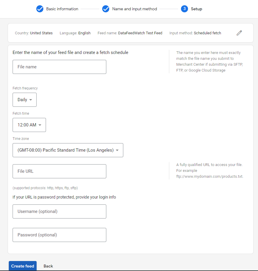 configuración