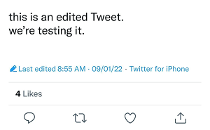 Düzenlenen tweet