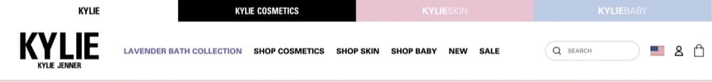 التنقل غير الأمثل Shopify متجر مثال Kylie بواسطة Kylie Jenner