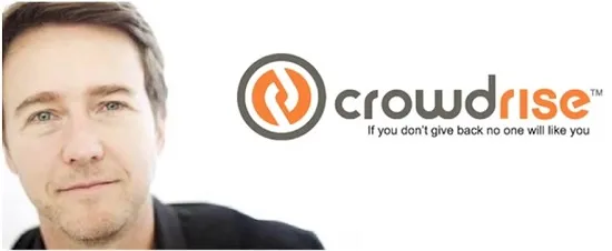 Edward Norton'un kurucu ortağı Crowdrise bağış toplama sitesi