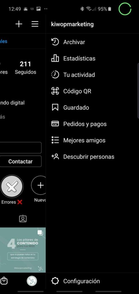 Como ativar as estatísticas no Instagram