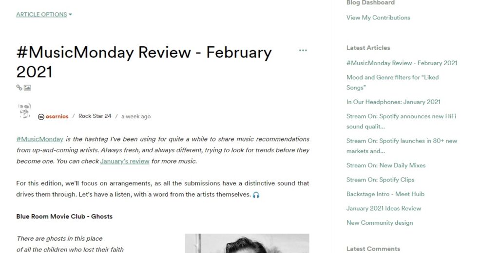 Blog Spotify pentru inbound marketing