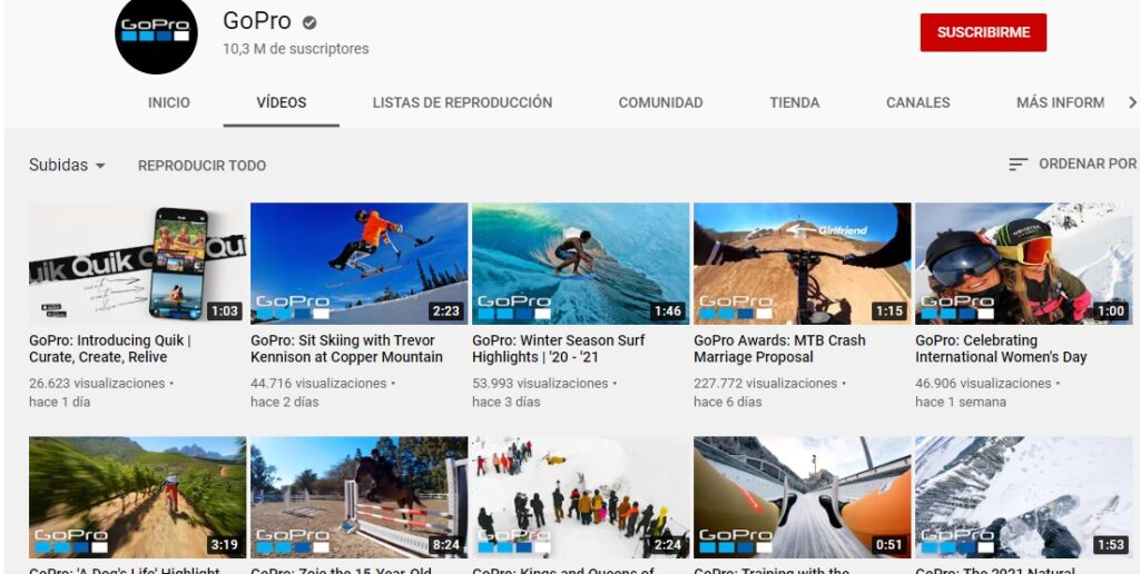 Canalul Youtube Go Pro pentru Inbound Marketing