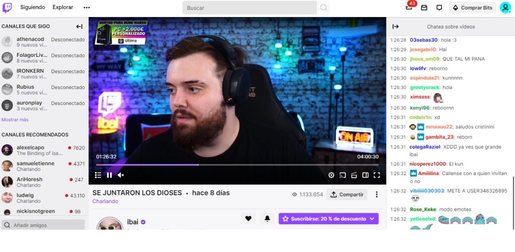 Ибай Льянос Аккаунт Twitch