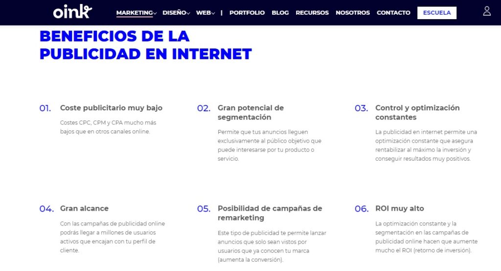 مثال على كتابة الإعلانات على صفحة مبيعات oink my god