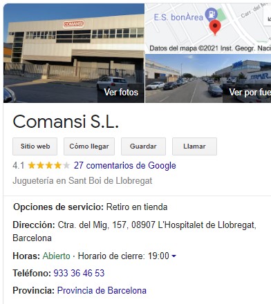 Google 탭 comansi의 내 비즈니스