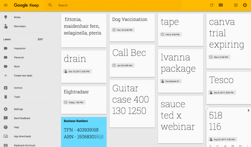 時間管理ツールのヒント Google Keep