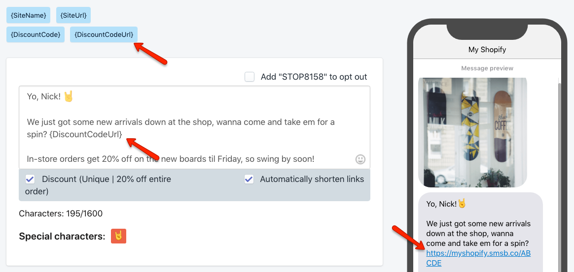Promozioni di marketing SMS personalizzate su Shopify