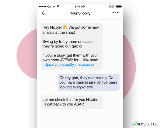 Rispondi ai messaggi di testo dei clienti dalla chat di SMSBump in Shopify