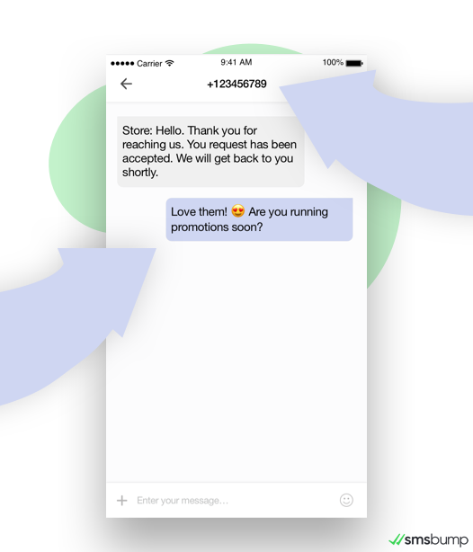 Chat SMS: il cliente risponde al messaggio di testo del negozio Shopify