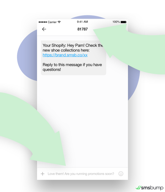 SMS Chat: risposta del cliente al messaggio di marketing di testo