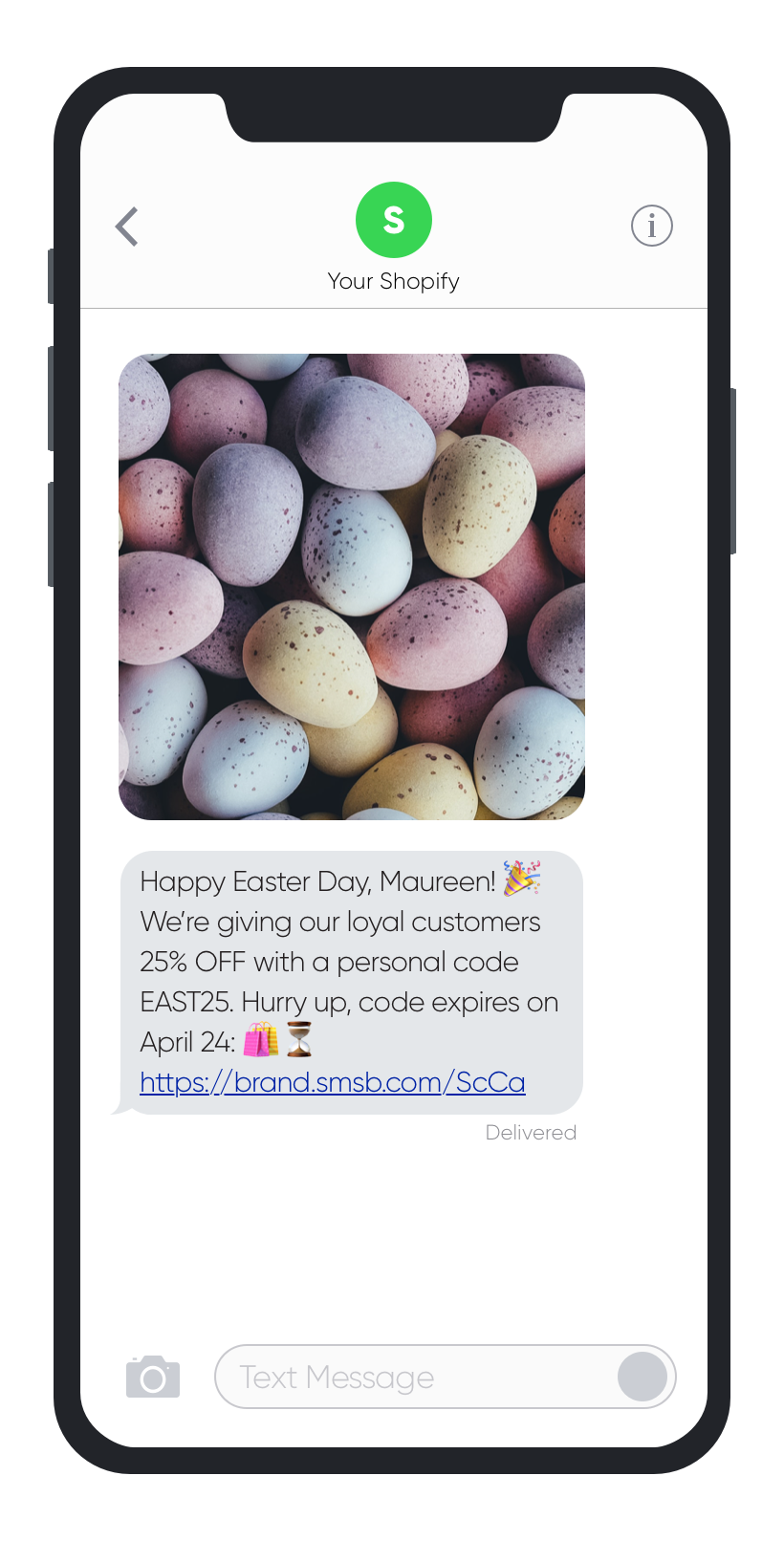 SMSBump SMS Marketing Easter 2019 活动示例