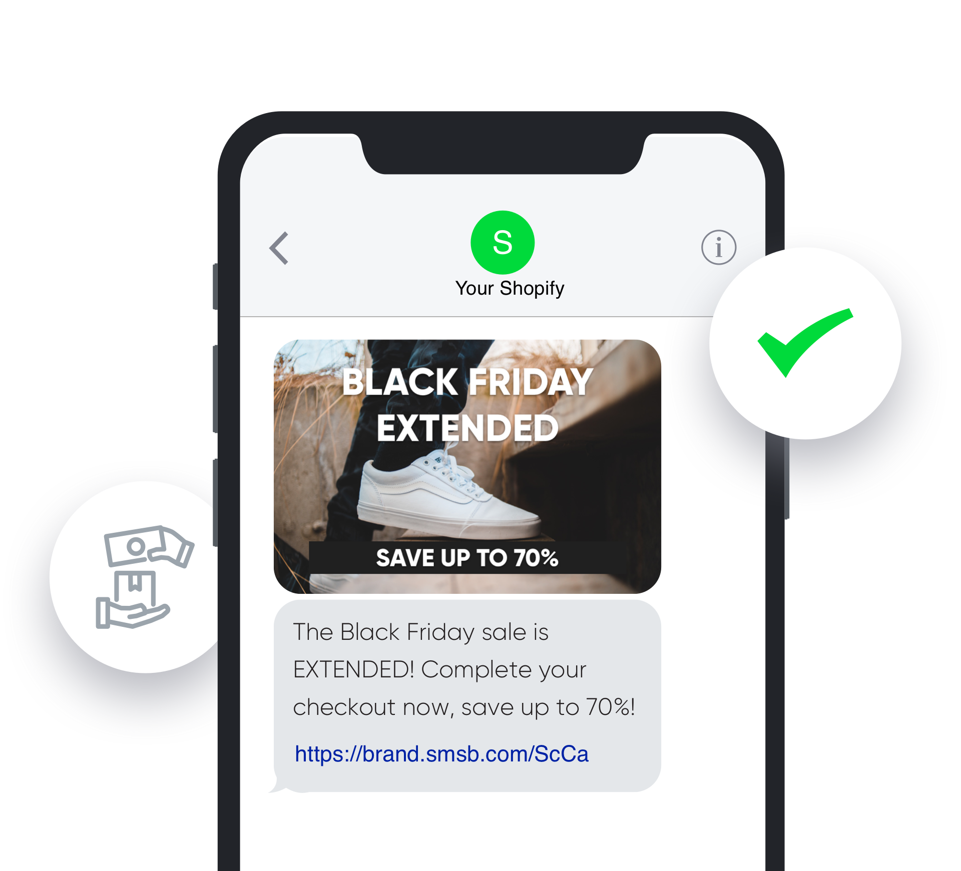 適用於 Shopify 的 SMSBump 黑色星期五廢棄購物車 SMS 自動化恢復