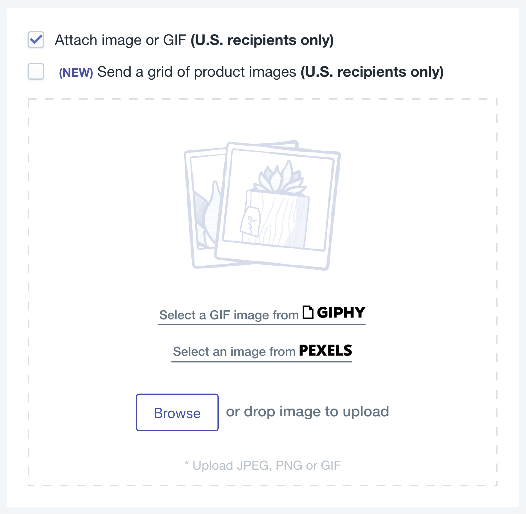 用於 Shopify 的廢棄購物車短信中的 SMSBump 彩信圖像和 GIF