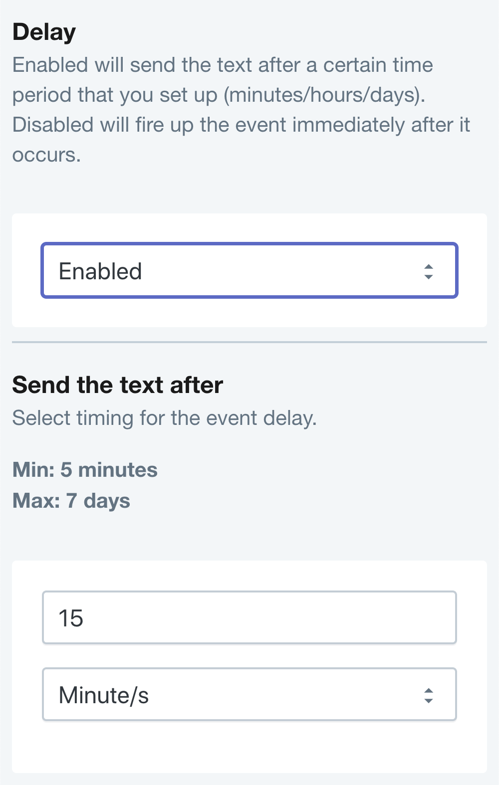 Shopify 中的 SMSBump 廢棄購物車 SMS 自動化定時延遲觸發器