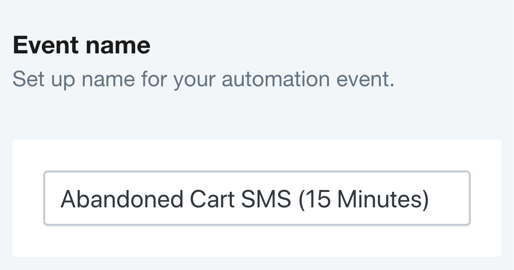 SMSBump 廢棄購物車 SMS 設置 - Shopify 中的自動化名稱