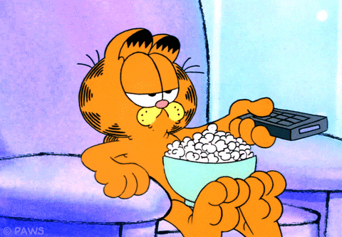 plictisit uitându-mă la televizor GIF de Garfield