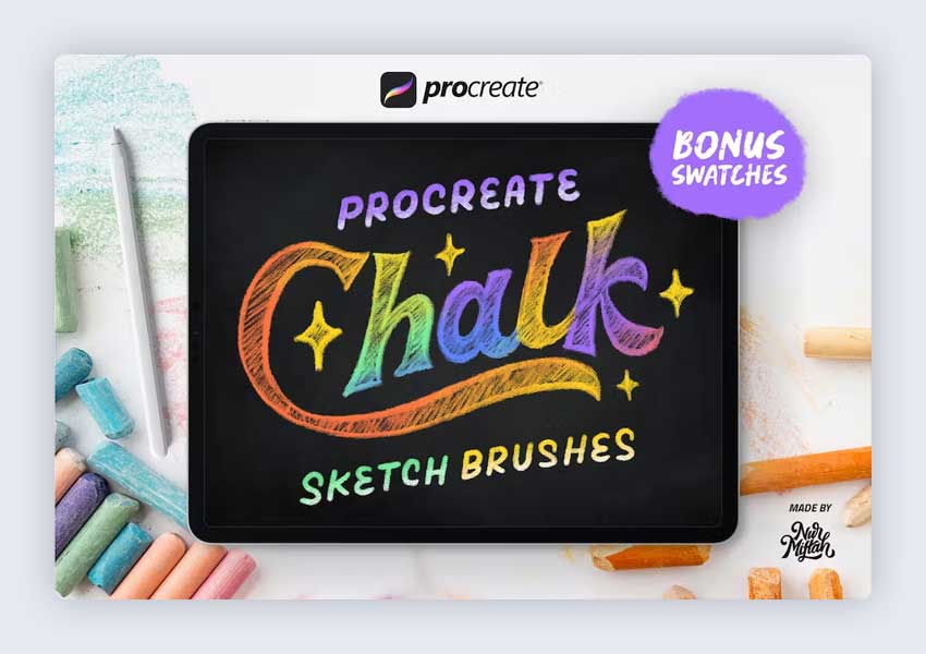 Procreate チョーク スケッチ ブラシ