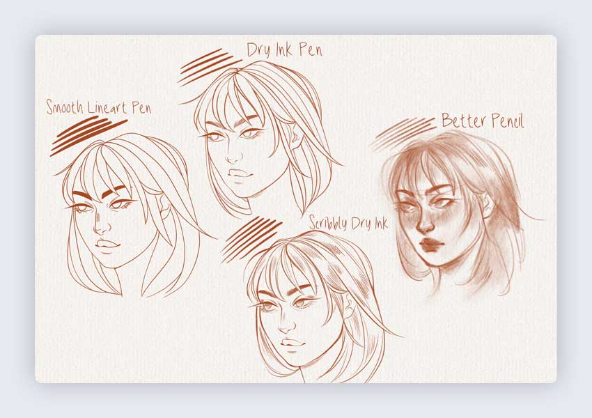 無料のProcreate SketchおよびLineartブラシ