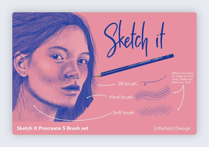 5 Procreate スケッチ ブラシ セット