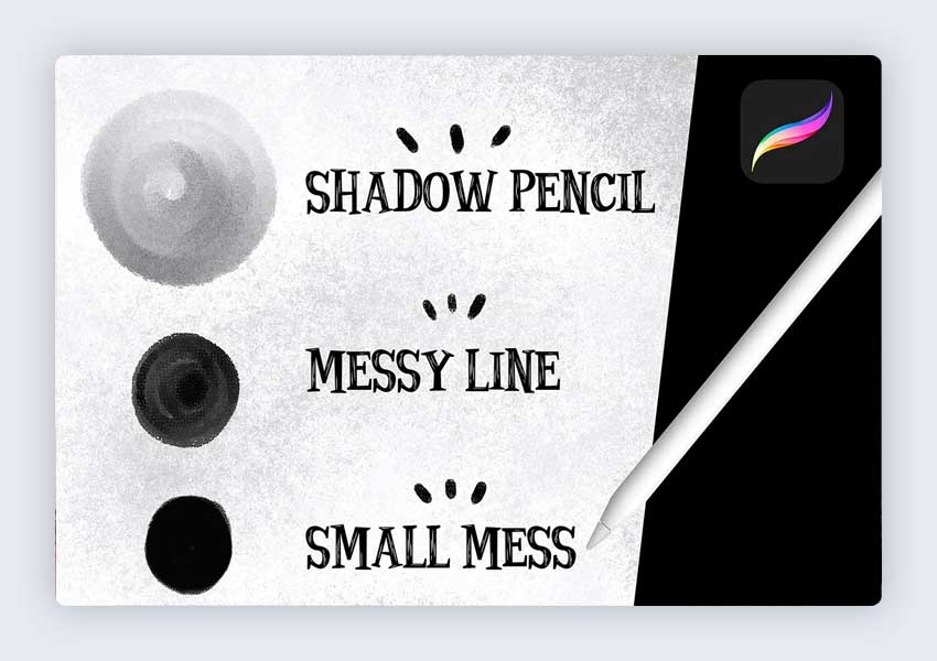 Procreate用の3つのスケッチブラシ