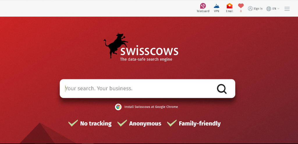 Swisscows-Suchmaschine Swisscows Search Engine